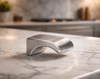 Satin Nickel Zinc Cabinet Pull Sleek Curved Arch Sculpted Edges Modern Kitchens & Furniture