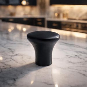 Zinc Matte Smooth Black Cabinet Knob Door Drawer Pull Kitchen Cabinet Dresser Handle Furniture Knob Set