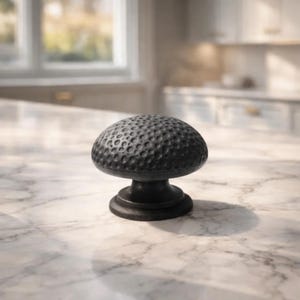 Dimpled Round Black Iron Zinc Cabinet Knob Classic Base Door Drawer Pull Kitchen Dresser Handle Furniture Knob Set