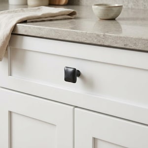Black Iron Square Cabinet Knob Drawer Pull Kitchen Cabinet Handle Rustic Square Hardware