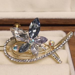 Crystal Flower Hair Clip: Rhinestone Floral Barrette