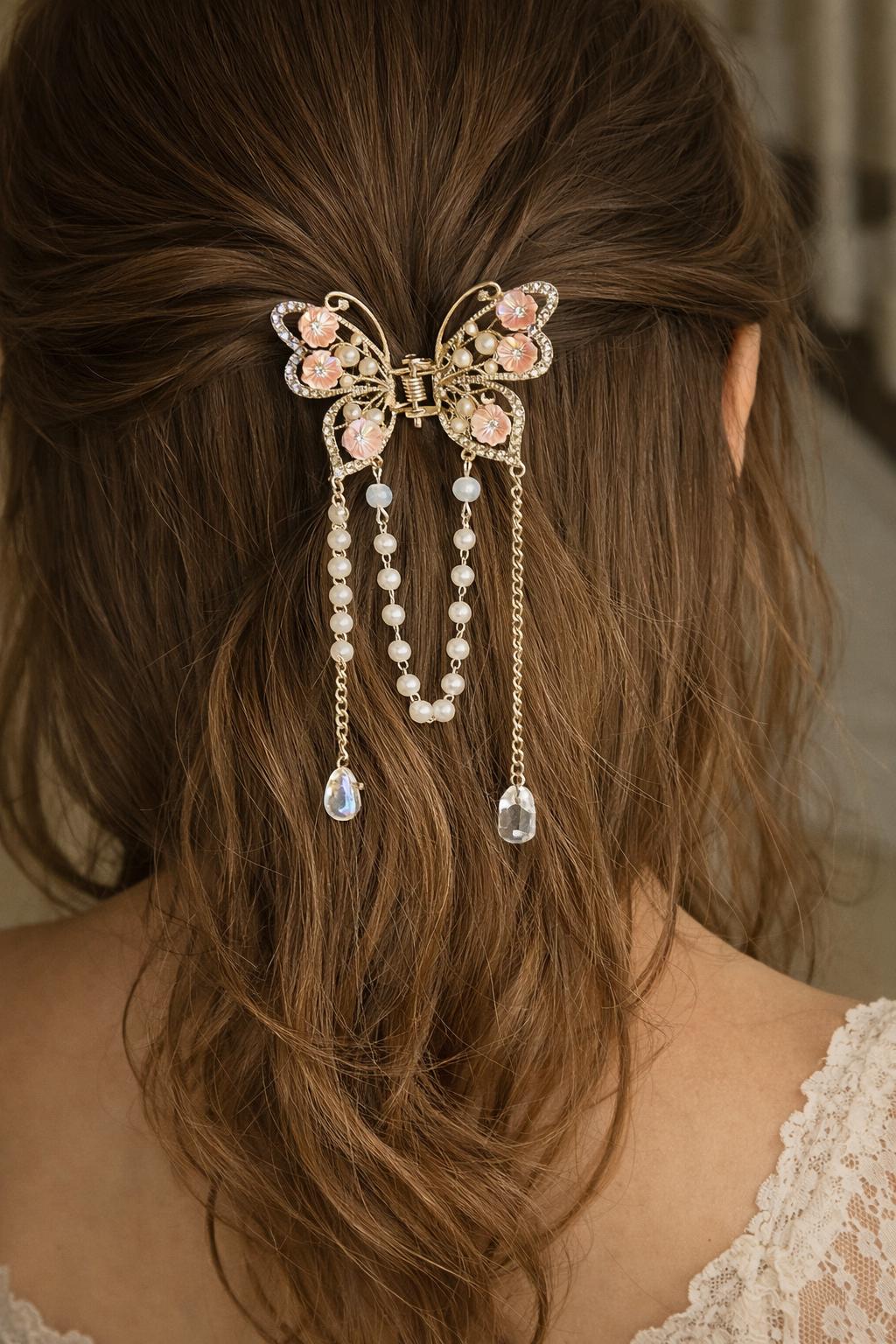 Silver Butterfly Hair Clip - Etsy display picture 1