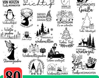 Plotterdatei Weihnachten SVG Bundle: Archivos de corte navideños para Cricut y Silhouette (descarga instantánea)