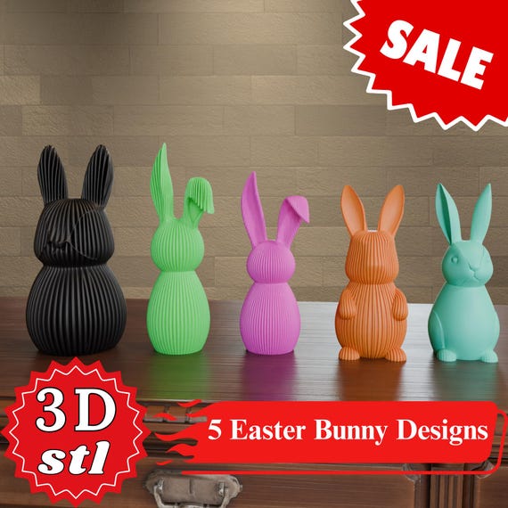 Easter Bunny STL Bundle | 3D Print Decor | Rabbit Files for 3D Printing (Instant Download)