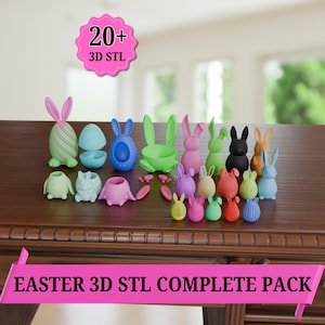 Easter 3D STL Complete Pack | Fidget Egg, Surprise Egg, Bunny, Basket, Planter & Containers