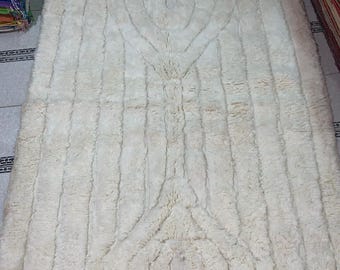 Beni Ouarain Teppich, Marokkanischer Teppich, Berberteppich, Handgemachter Wollteppich, 3 x 5 ft