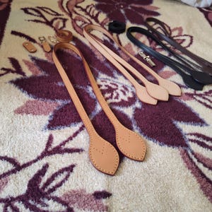 Juego de repuestos para asas de bolso de piel vachetta, kit de reparación de asas de bolso DIY con hilo de coser, asas de cuero hechas a mano, repuesto para correas de bolso