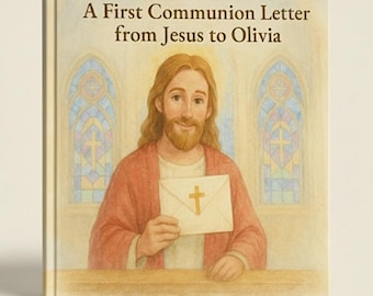 Personalized First Communion Book, Letter from Jesus, Catholic Keepsake Gifts