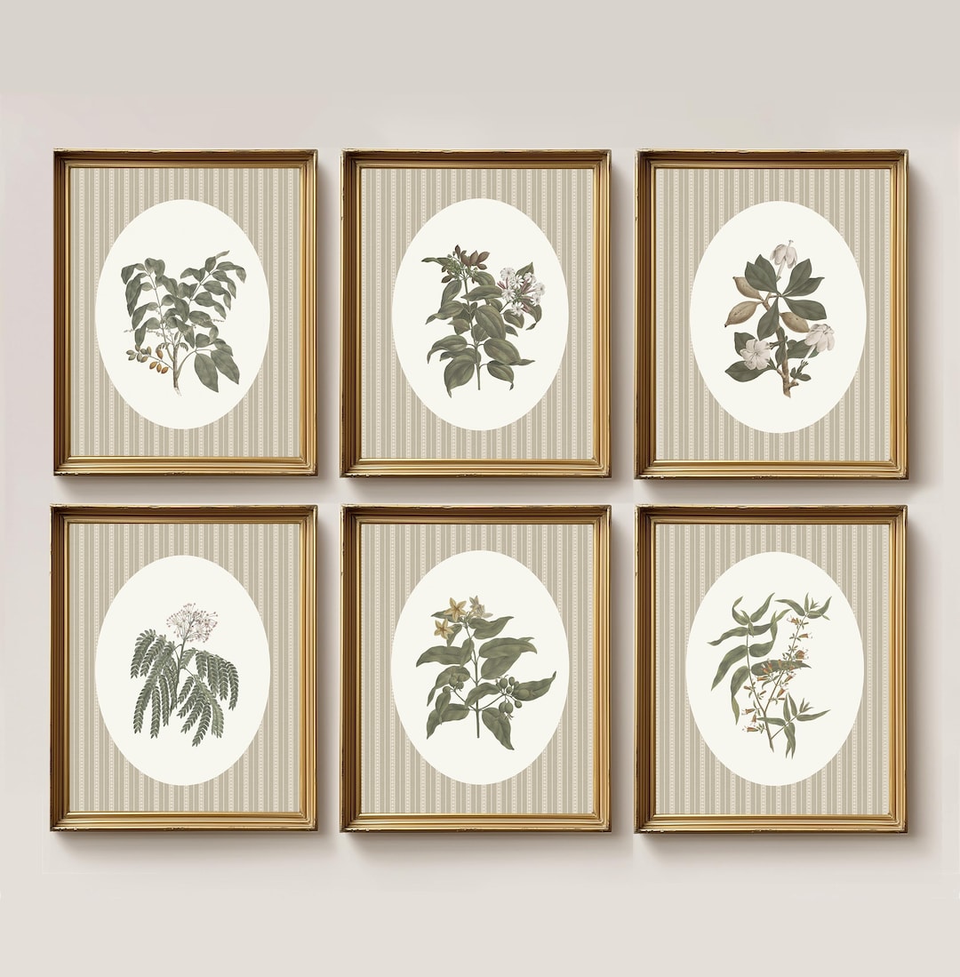 Botanical Nursery Art Set of 6 | Vintage Floral Wall Art Printable ...