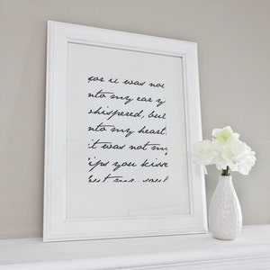 Custom Script Quote or Song Lyrics Personalized Typography Art Print / Giclee Wall Art Poster Digital Print / 8x10 image 4