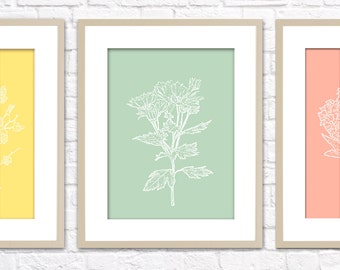 Botanical Set Art Print / Choose from Six Species / 8x10 / Wall Art Poster