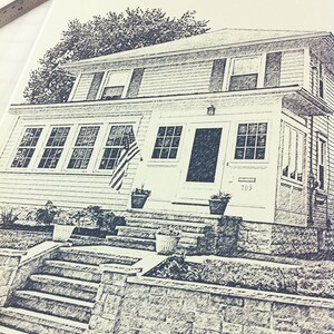 Custom Sketch of Your Home Art Print / House Illustration Wall Art / Housewarming Gift / 8x10 ...