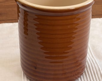 Vintage Emile Henry Ribbed Keramik Bestick Lerkruka