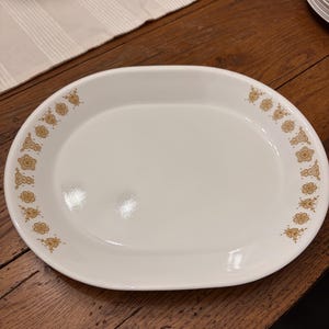 Bandeja ovalada Corelle Butterfly Gold de 30 cm (12 pulgadas) - En estado casi impecable