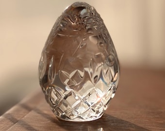 Vintage Rogaska Gallia Voll Blei Kristall Ei Briefbeschwerer