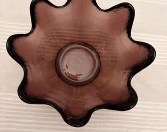 Bol de loto de amatista Blenko, 14 cm de diámetro, ¡en perfecto estado!