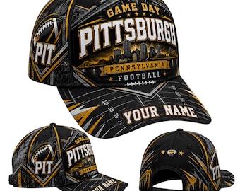 Pittsburgh Football Baseball Cap, Personalized Game Day Hat, Pennsylvania Custom Gift