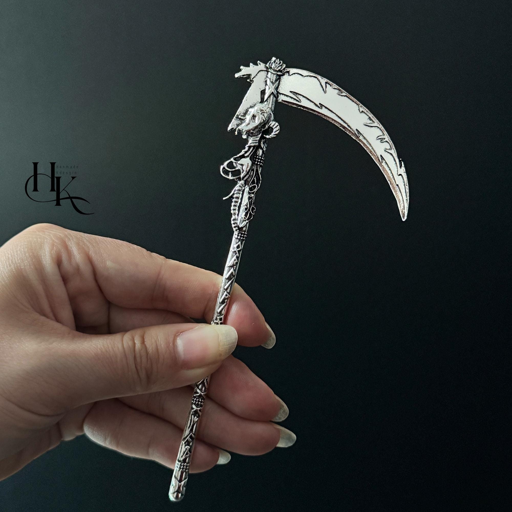 Sickle hair stick, Sickle hair pin, Gothic hair stick, Gothic hair accessories, Sickle pin,Sword hair pin stainless steel,Witchy hair sticks