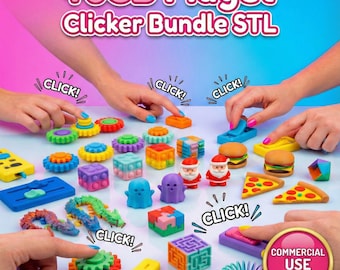 6GB Fidget Clicker STL Bundle. Mechanical Switch Toys. 3MF Pack Commercial Use