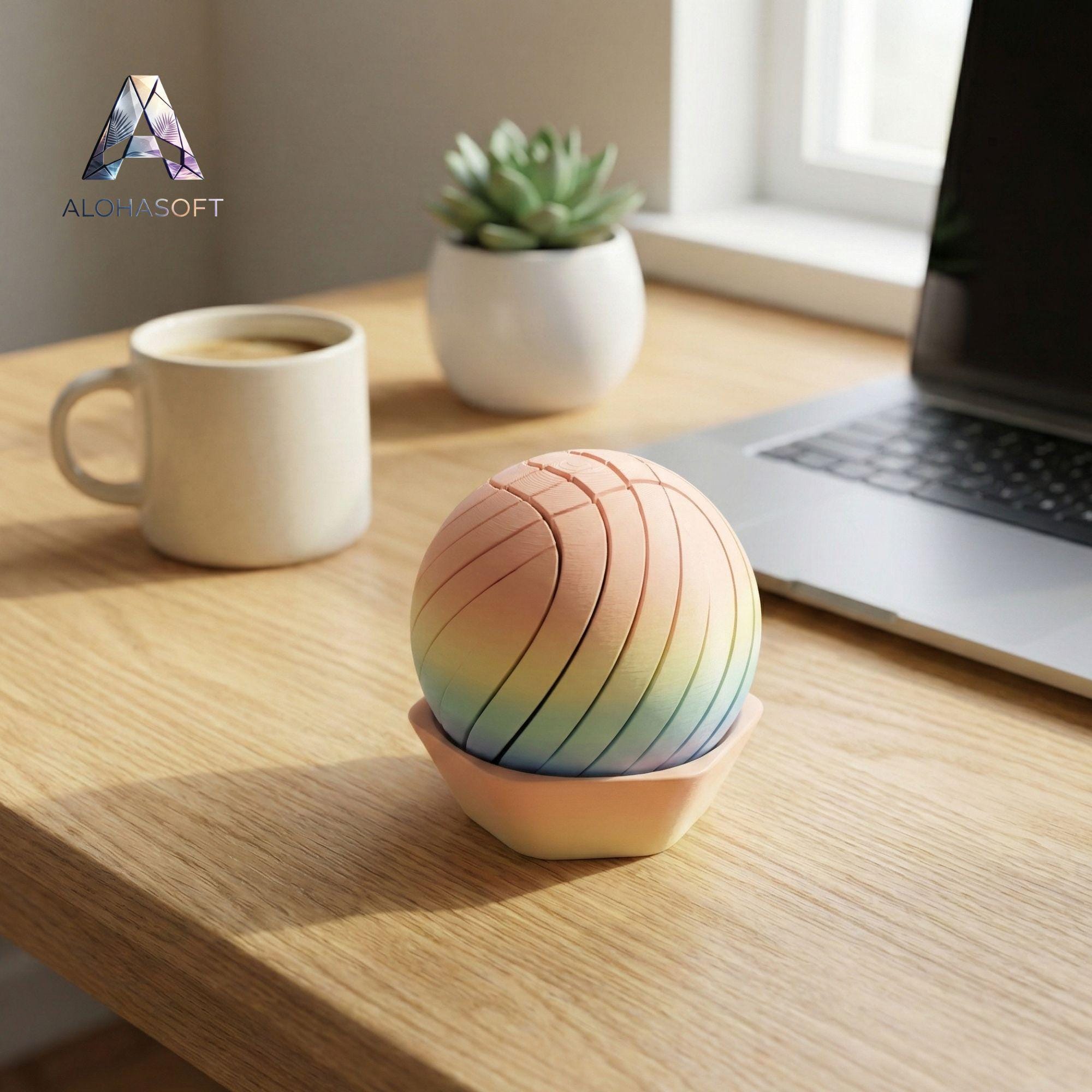 Wave Motion Ball Fidget | Smooth Rolling Desk Toy | 3D Print File - Etsy