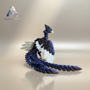 Flexi Phoenix STL | Articulated Fire Bird 3D Print, Fantasy Fidget Toy Digital File