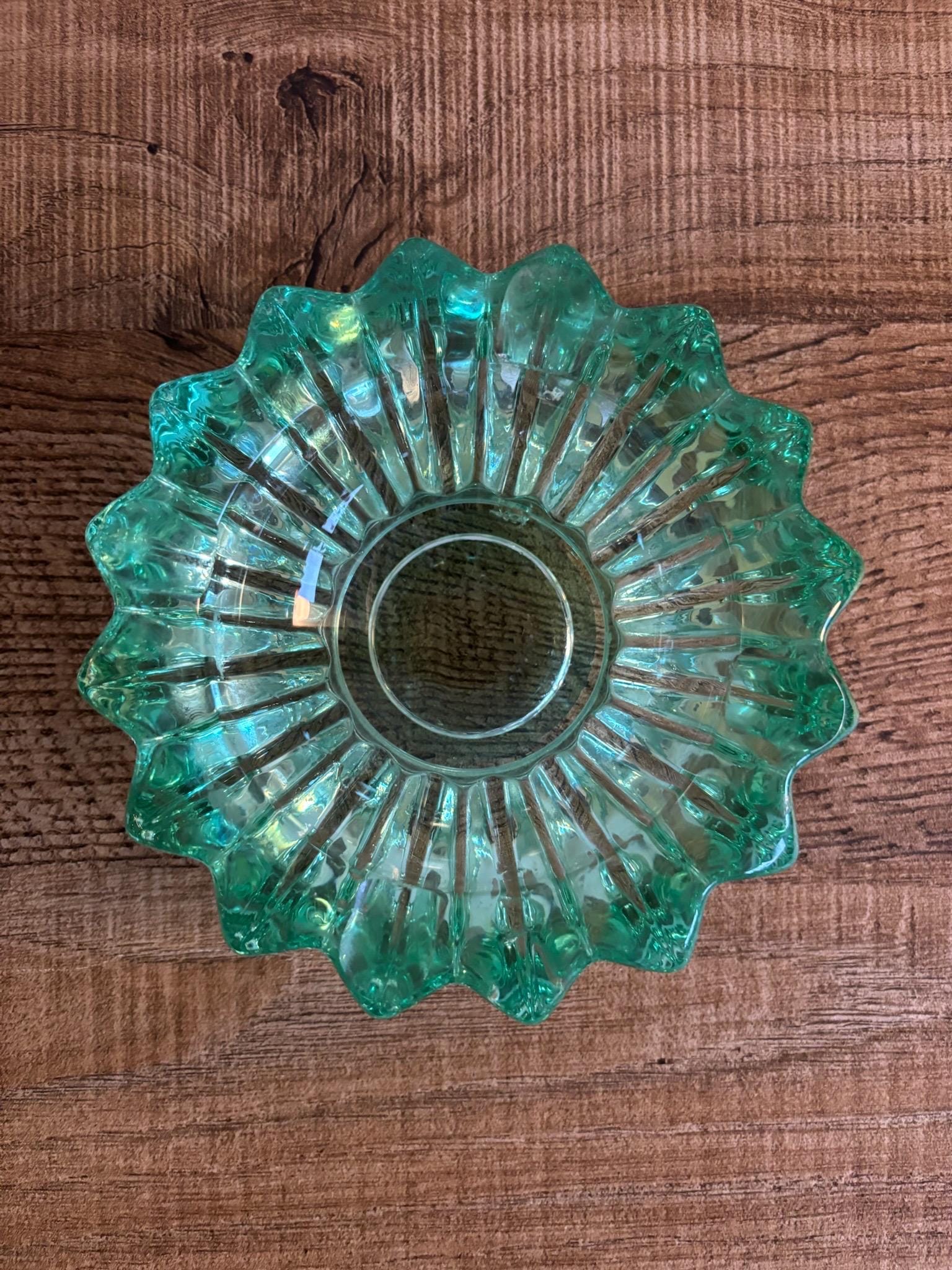 Pierre D'avesn Art Deco Green Glass Ashtray – 1930s French Molded