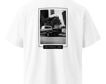 California USA Pick-Up Oversized Unisex Organic T-Shirt with Wide Collar