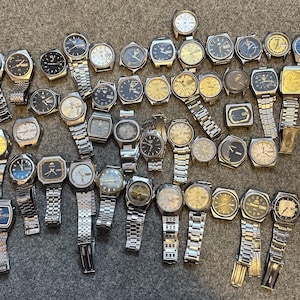 Vintage Lot Of 60 Pre Owned Used Junk Watches For Parts And Movements Japan image 4