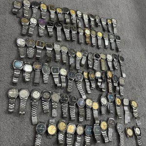 Vintage Lot Of 60 Pre Owned Used Junk Watches For Parts And Movements Japan image 3