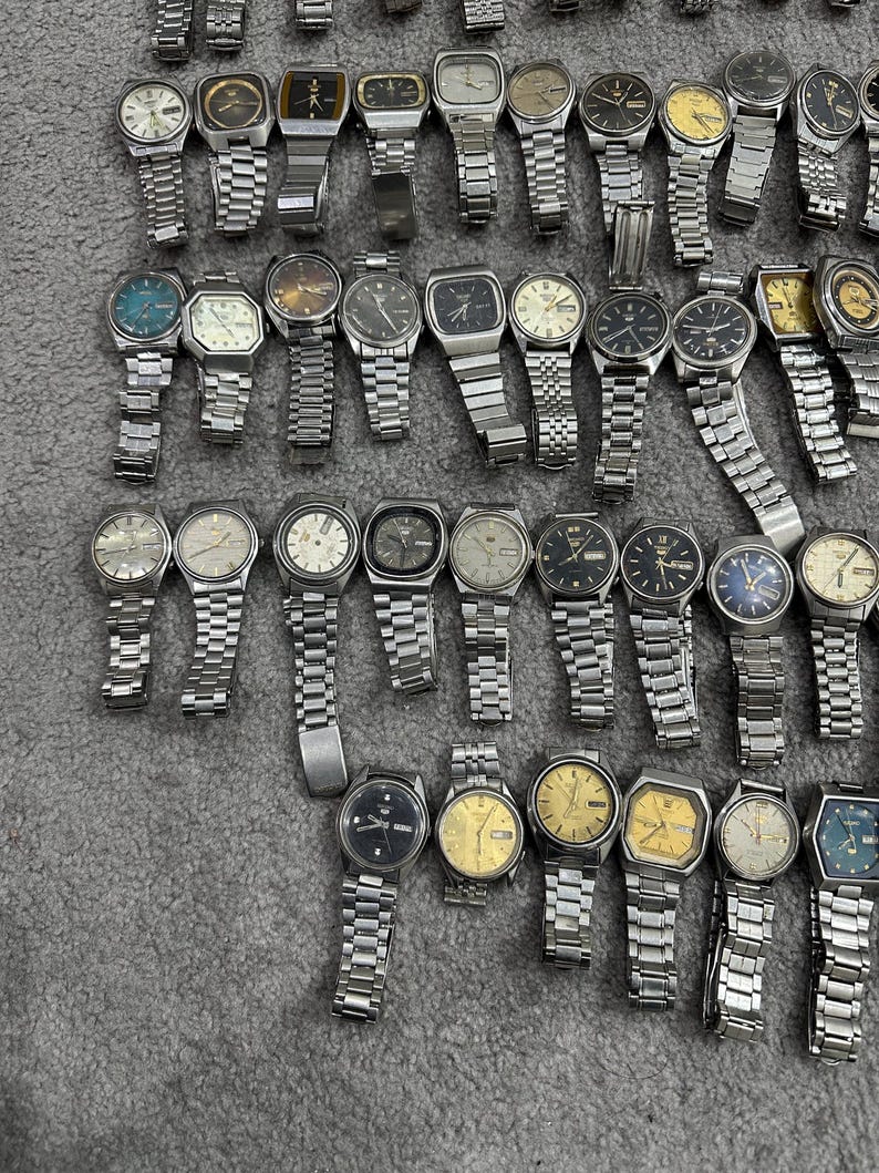 Vintage Lot Of 60 Pre Owned Used Junk Watches For Parts And Movements Japan image 10