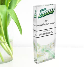 Personalized Clear Award Plaque | Trophy Award | Corporate Trophy Award | Custom Award |