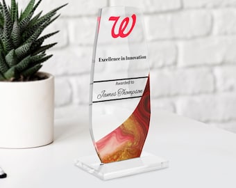 Custom Engraved Acrylic Award : Elegant Recognition Plaque for Christmas Gifts, Corporate Events & Appreciation