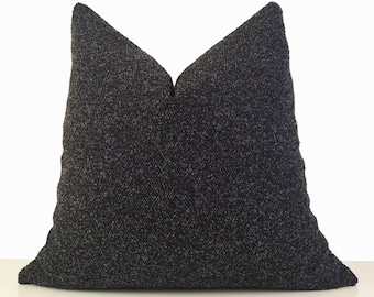 Teddy Boucle Anthracite Pillow Cover – Soft Textured Throw Cushion, Custom Sizes Decorative Pillow Case