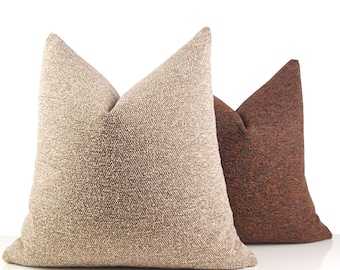 Boucle Pillow Cover – Soft Textured Teddy Boucle Throw Cushion, Custom Sizes (Square & Lumbar),  Cozy Modern Decor