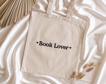 Tote bag for book lovers | minimalist book tote bag | cotton book lover bag | reader gift | handmade