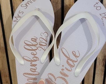Personalised Bride flipflops Bridesmaid hen do