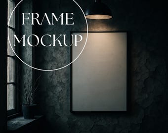 Black Frame Mockup, Close Up Wall Art Mockup Template, Wall Frame Mockup, Scandinavian Interior Mockup, Smart Object PSD, Art Print Mockup