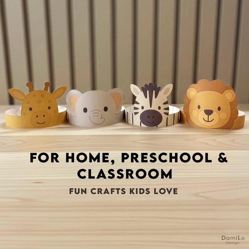 Animal Paper Crowns Africa | Printable Kids Craft | Preschool Activity ...