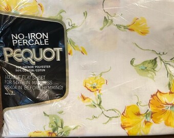Vintage Federn Floral No Iron Doppel Flachbett 54 X 76