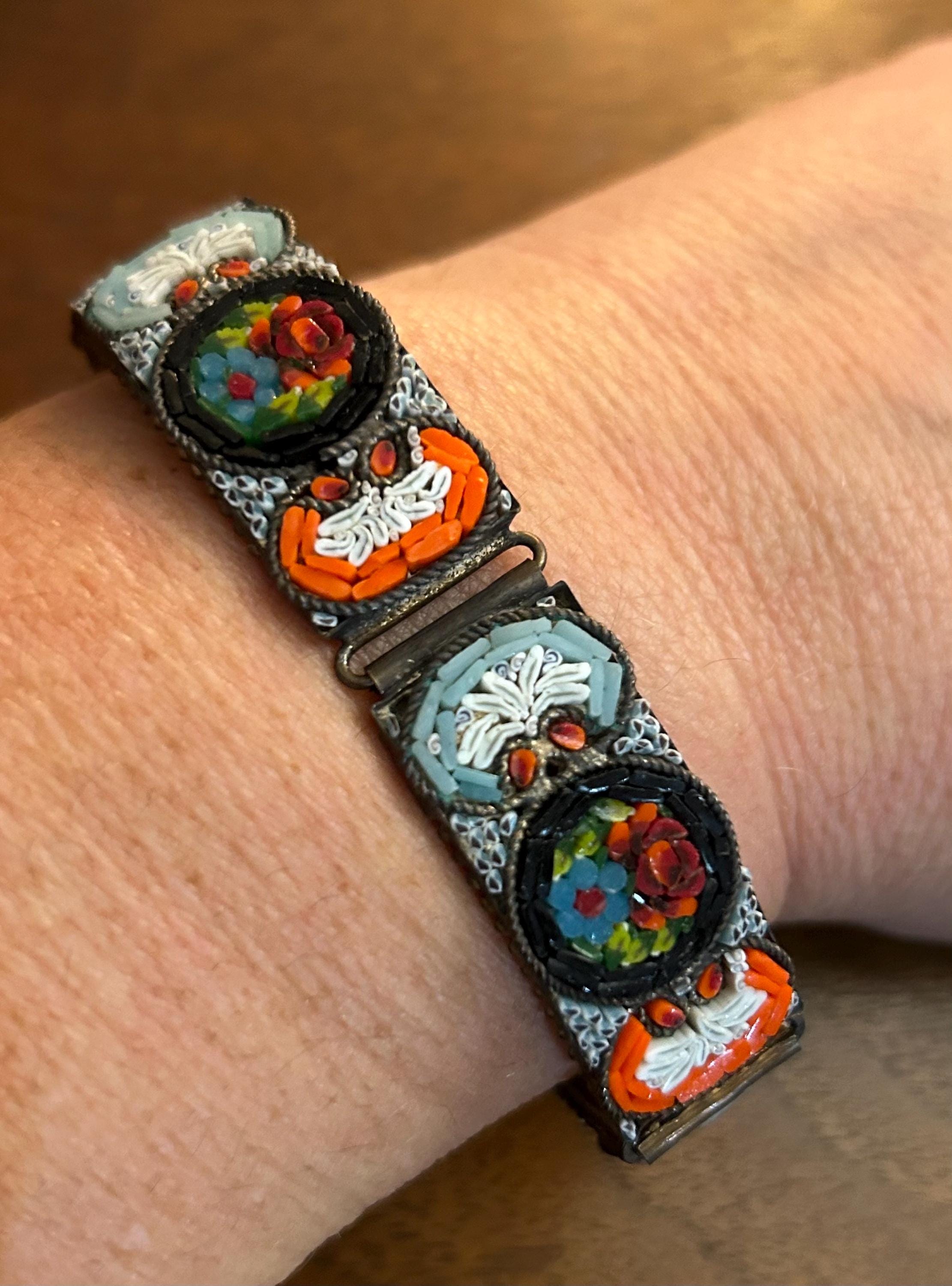 Italian micro mosaic bracelet - Etsy 日本