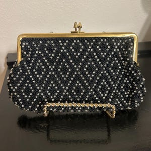 Borsa da sera con perline nere St. Thomas Corde Bead