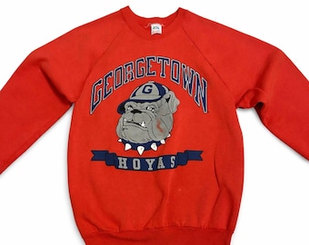 VTG Georgetown Hoyas Sweatshirt 80s 90s Made in USA Bulldog Crewneck