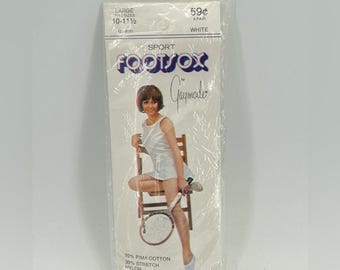 VTG Gaymode Foot Sox NOS 1970s No Show Socks Large White JCPenney Sport Footsies