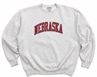 Vintage Nebraska Crewneck Sweatshirt XL 90s USA Made College Graphic