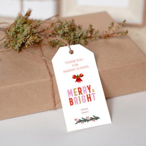 Editable Teacher Gift Tag Template, Christmas Printable Label, School ...