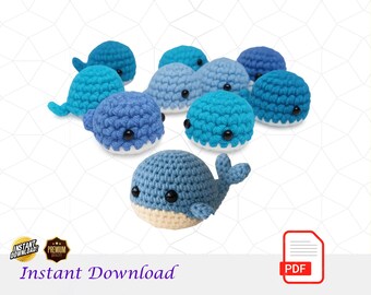 Mini Whale Crochet Pattern, Whale crochet pattern, crochet pattern, instant digital download