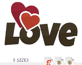 Love Machine Embroidery Design, Five Sizes Included, Instant Download