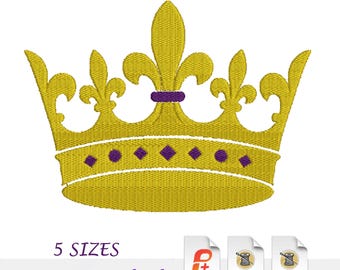 Mardi Gras Crown Embroidery Design, Beads Pattern (Digital Download)