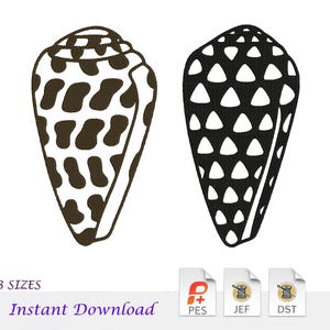 Hebrew Cone Shell Embroidery Design, embroidery design, Beach Shell Pattern (Digital Download)