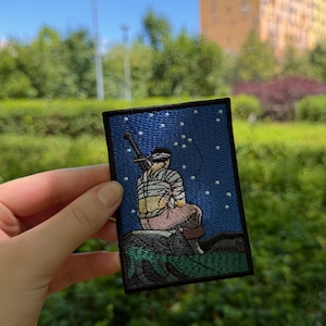 Guts Embroidered Patch – Handmade Dark Fantasy Night Scene